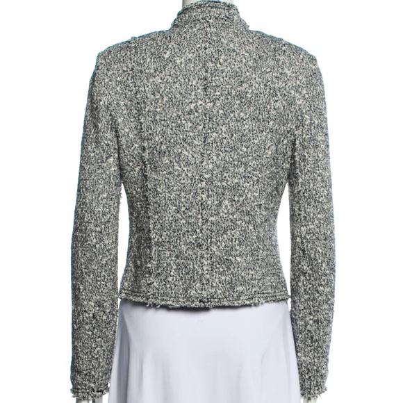 Rebecca Taylor Frayed Edge Cropped Tweed Jacket - Size 8 - Picture 6 of 16